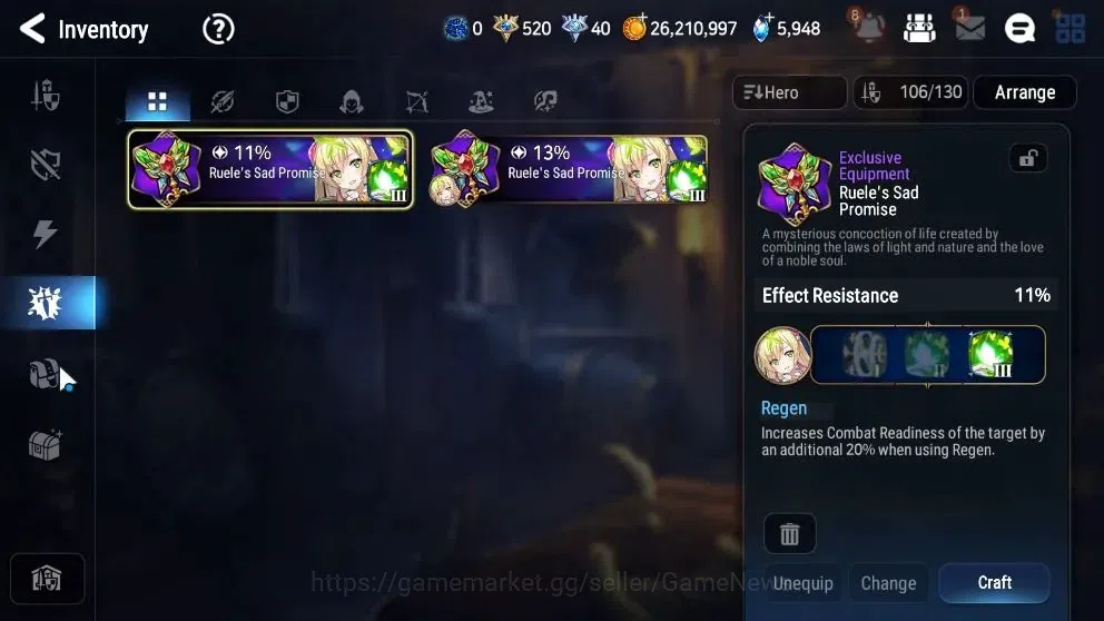 Epic Seven Accounts Starter GLOBAL UnVerif|8 ML (Shephred Dark Diane,Harsetti,etc)+Bellona,Iseria,etc|5,9k SStone+64k 20