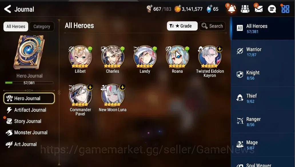 Epic Seven Accounts GLOBAL Unverif|NewEra|3 ML (NM Luna, CPavel, TE Ka image 5