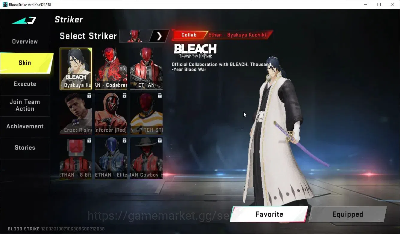 Blood Strike Accounts ASIA|1 ULTRA FAL - Supernova|Collab BLEACH Byakuya image 3