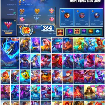 Mobile Legends: Bang Bang Collector #3807 364 Skins | Legend Gusion | Collector Natali image 1