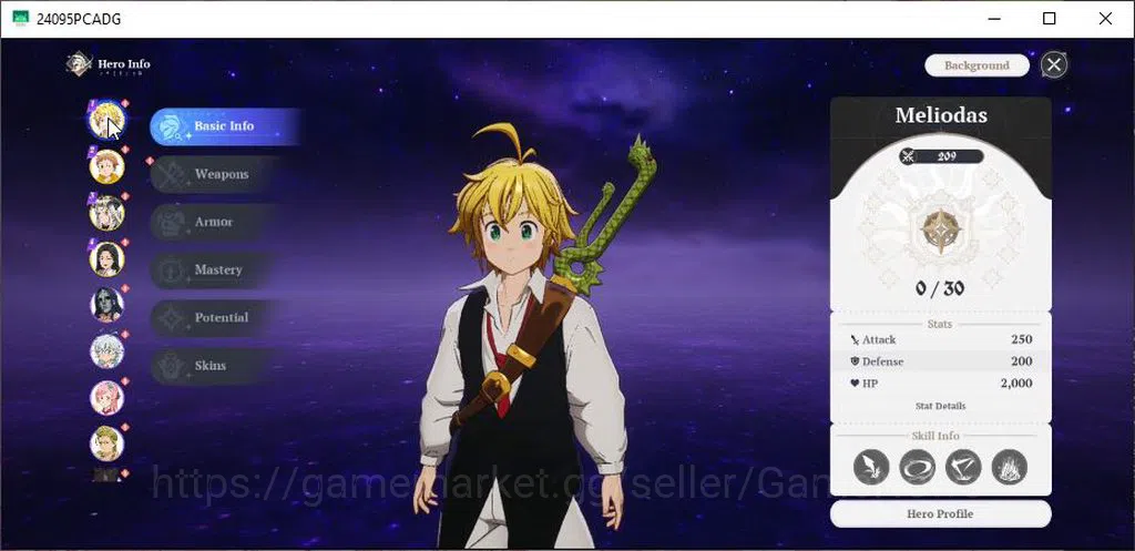 The Seven Deadly Sins: Origin Accounts SEA |4 SSR| Meliodas, KING, Drake, Guila + SSR Sel image 1