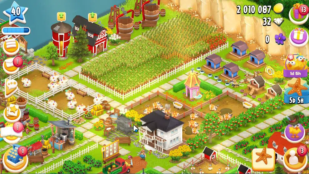 Hay Day Accounts Level 40 | Barn Storage 1100 + Silo Storage 600 | 2M Coins, 32 Dm |CN ON|Log Supercell ID|Take Email|Check 1