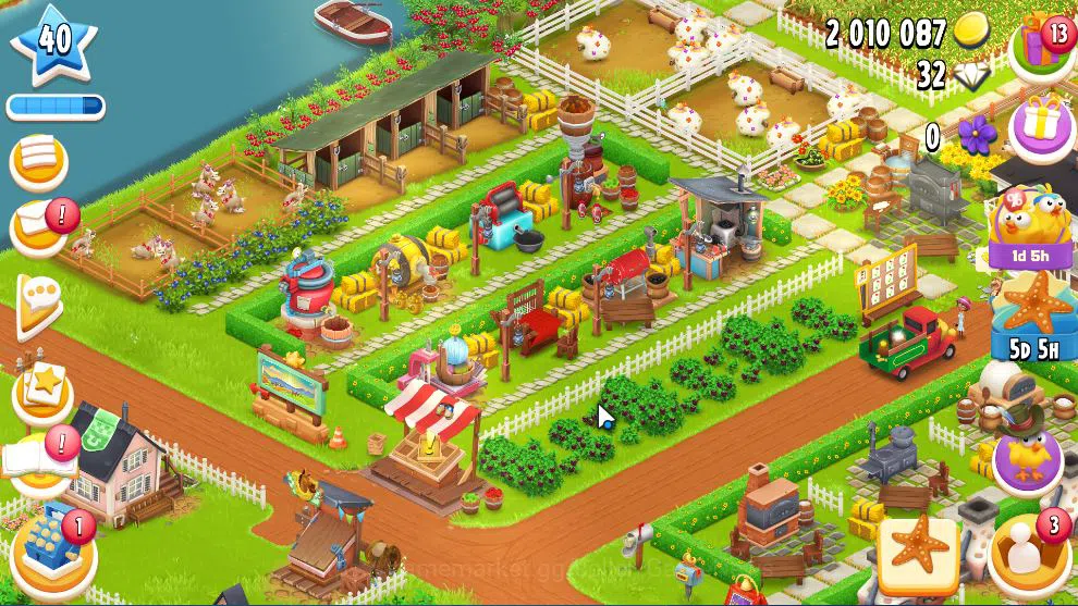 Hay Day Accounts Level 40 | Barn Storage 1100 + Silo Storage 600 | 2M Coins, 32 Dm |CN ON|Log Supercell ID|Take Email|Check 2