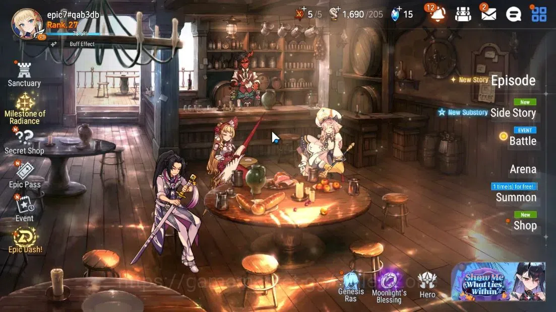 Epic Seven Accounts Starter GLOBAL|New Era|3 ML(Monarch ot Sword Iseria,LC Bellona,PC Flan)+Estelle,TA Coli,Landy|Low 1