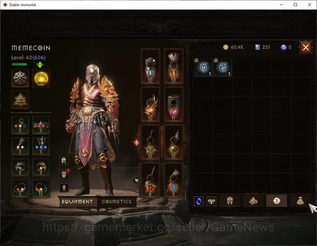 Diablo Immortal Accounts SEA - Verathiel|Lv60 (606) Monk|34K CR|Reso 540|In image 7