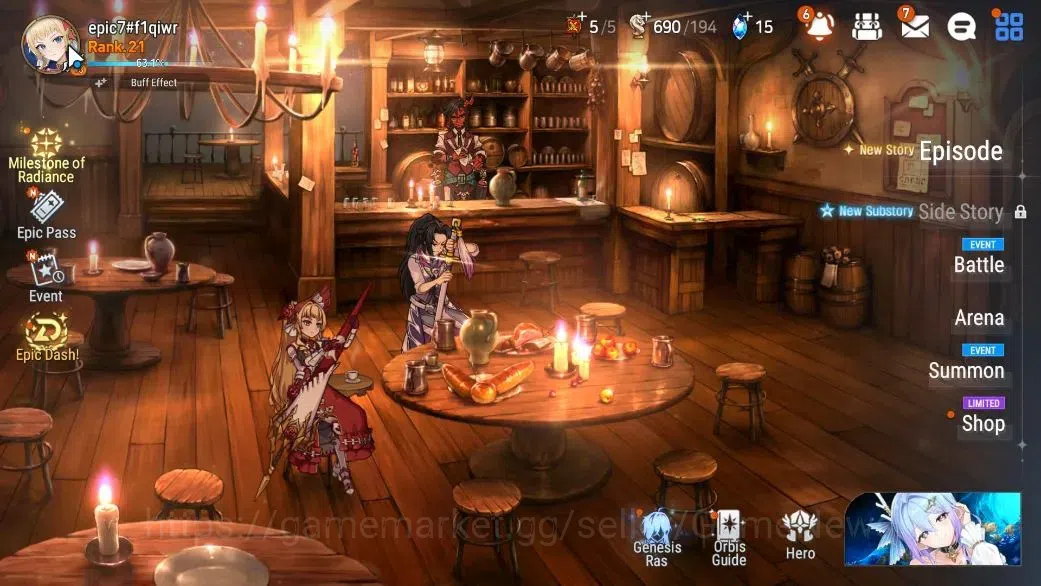 Epic Seven Accounts Mid-Tier GLOBAL UnVerif|New Era|4 ML(TR Elvira,Harsetti,etc)+Iseria,Tenebria,landy,Etc|Poh ON|Abyss F 1