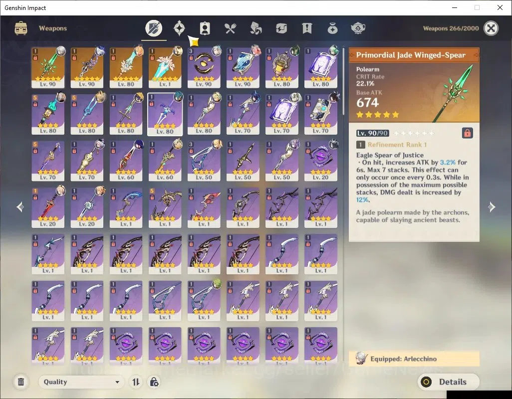 Genshin Impact Accounts ASIA|AR 59|Neuvilette PremTeam|10 Limited+4(*5Wep) image 5