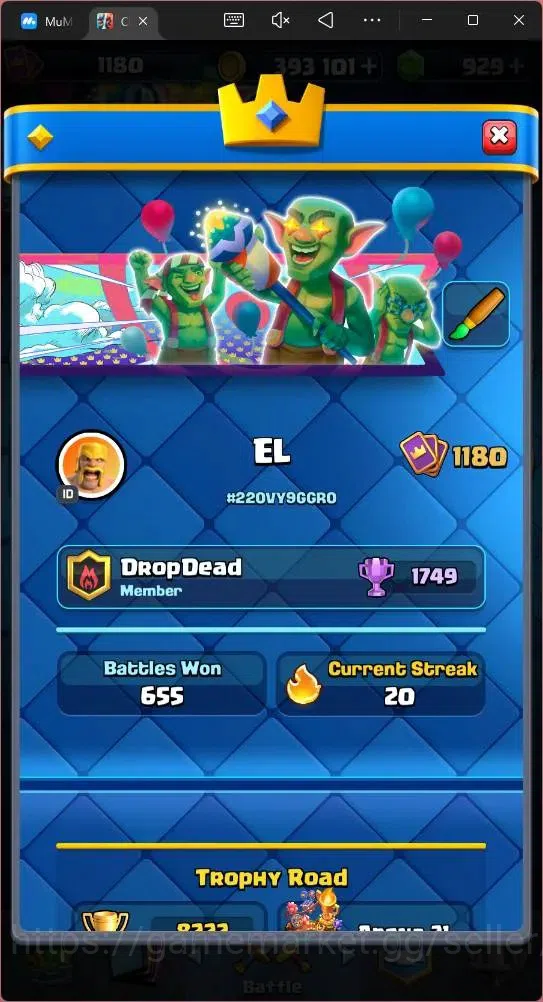 Clash Royale Accounts Mobile |CL 1180 |KTL 13|Trophy 8222|Card 118|5 Cha image 3