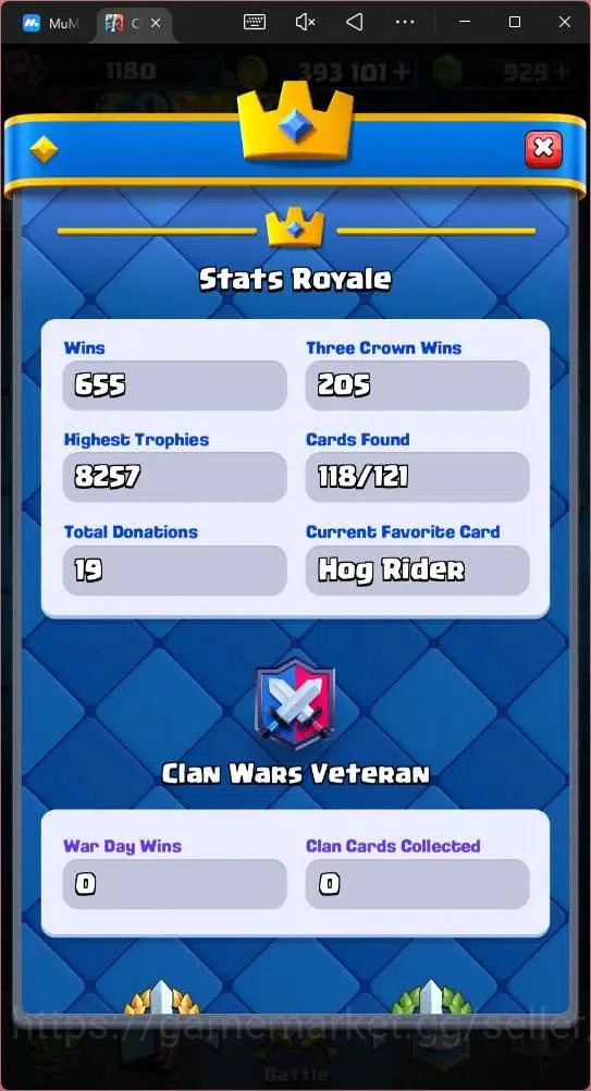 Clash Royale Accounts Mobile |CL 1180 |KTL 13|Trophy 8222|Card 118|5 Cha image 5