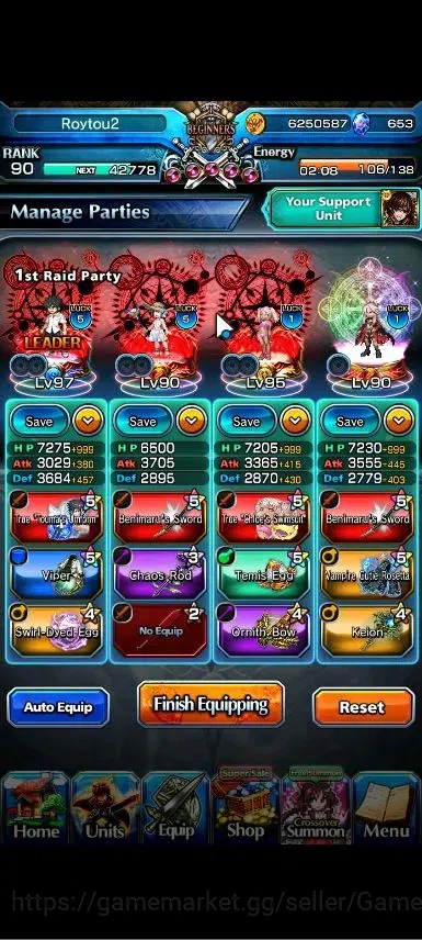 Grand Summoners Accounts Global|Rank 90|Fresh Story+Side|Ready Gacha 653 CC image 3