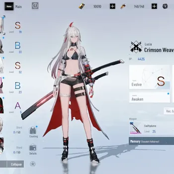 Punishing: Gray Raven Accounts Starter EU|Lv 49|S Lucia Crimson Weave, S No 21 Feral|10k BC +3k YC +7k BlueC|1 S Omniframe