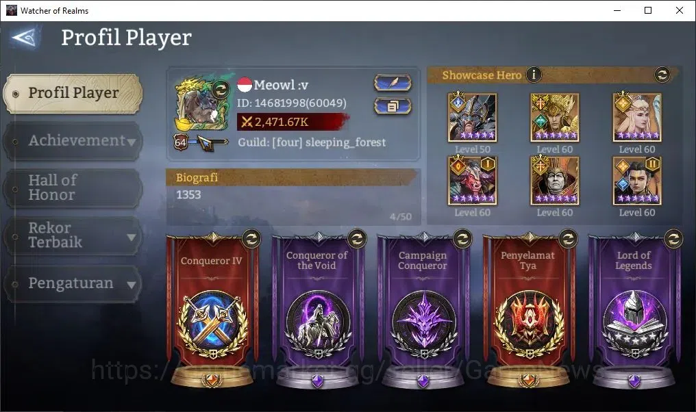 Watcher of Realms Accounts Global 60x|Lv 64|2,4M Power|4 Lord[Prateus,Laya,To image 2