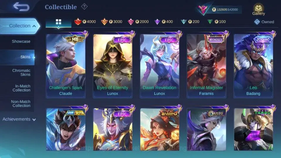 Mobile Legends: Bang Bang Accounts Collector Global|Skin 447|Exalted|Legend Gusion,Aspriant Layla+Lesley+Angela,PRIME 18