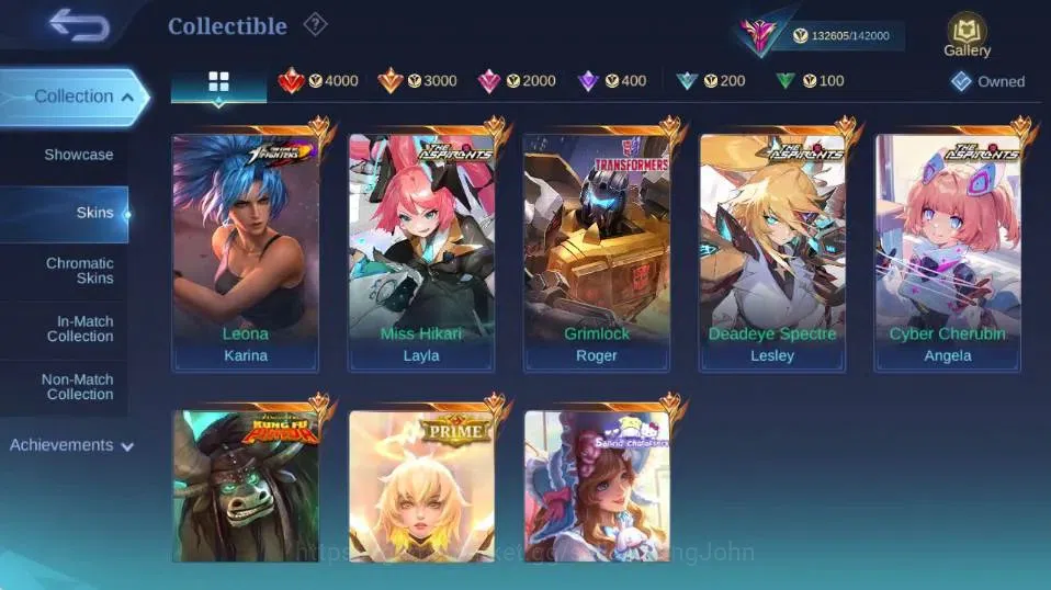 Mobile Legends: Bang Bang Accounts Collector Global|Skin 447|Exalted|Legend Gusion,Aspriant Layla+Lesley+Angela,PRIME 6