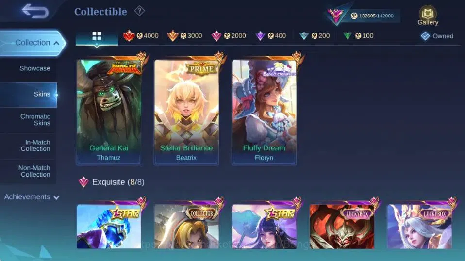 Mobile Legends: Bang Bang Accounts Collector Global|Skin 447|Exalted|Legend Gusion,Aspriant Layla+Lesley+Angela,PRIME 7