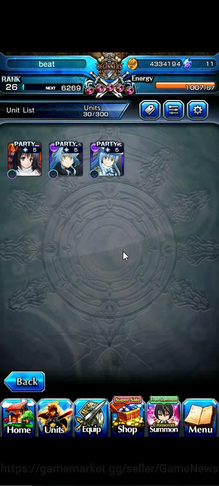 Grand Summoners Accounts Global|Rank 26|3 Ascend+2 TW|(Demon Lord Rimuru,Sh image 12