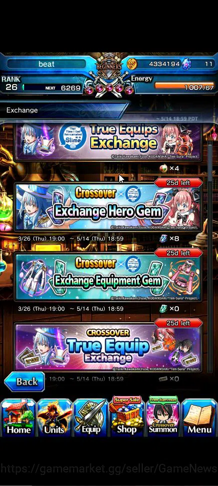Grand Summoners Accounts Global|Rank 26|3 Ascend+2 TW|(Demon Lord Rimuru,Sh image 3