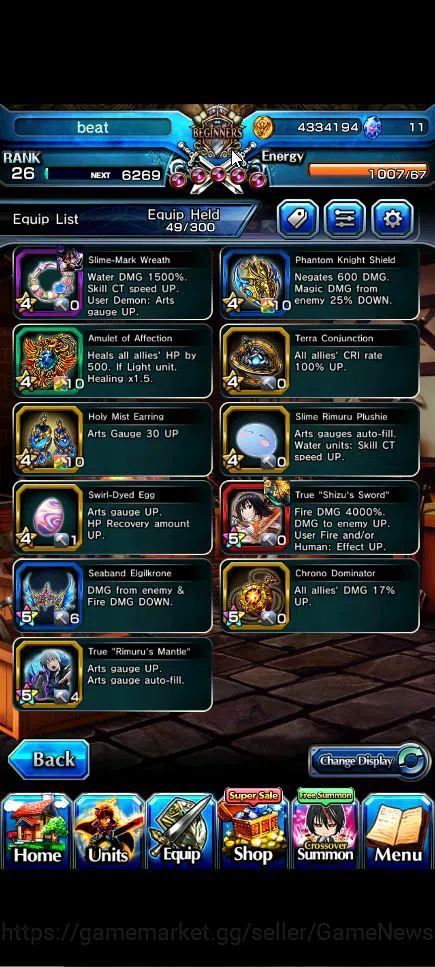 Grand Summoners Accounts Global|Rank 26|3 Ascend+2 TW|(Demon Lord Rimuru,Sh image 5
