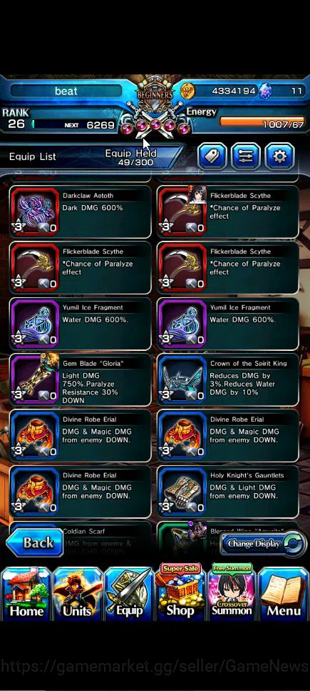 Grand Summoners Accounts Global|Rank 26|3 Ascend+2 TW|(Demon Lord Rimuru,Sh image 8