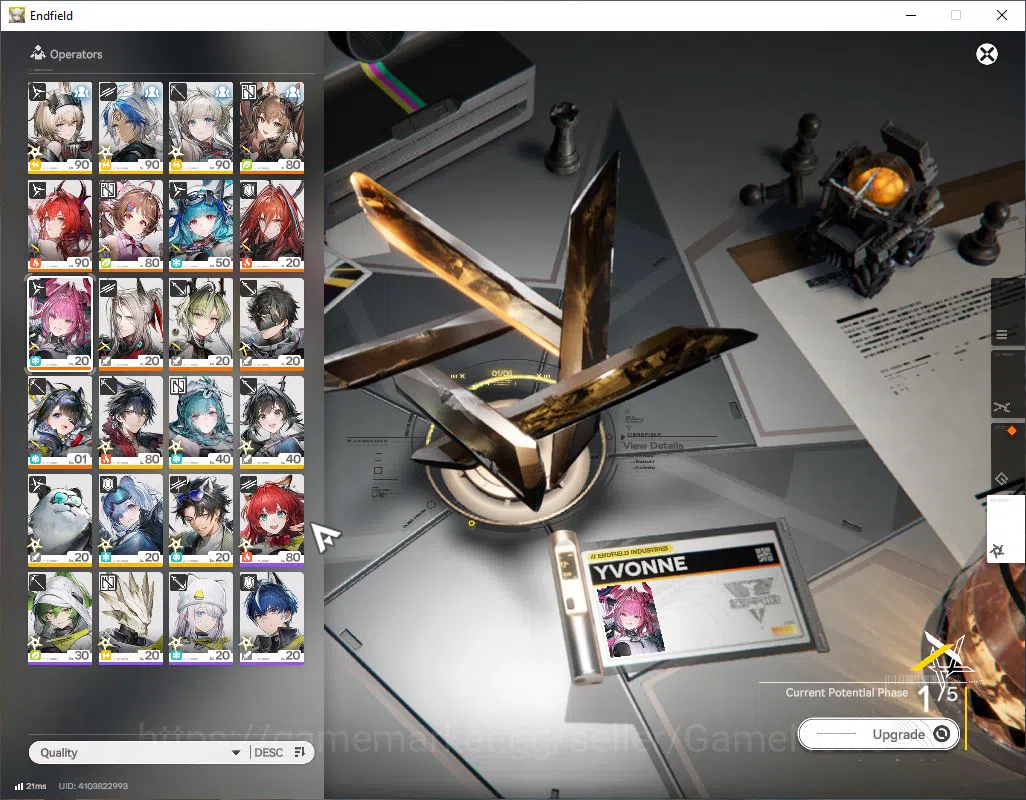 Arknights: Endfield Accounts ASIA|Lv57|SSR 9 (5Limit) [Yvonne,Laevatain+Sign,Em image 12