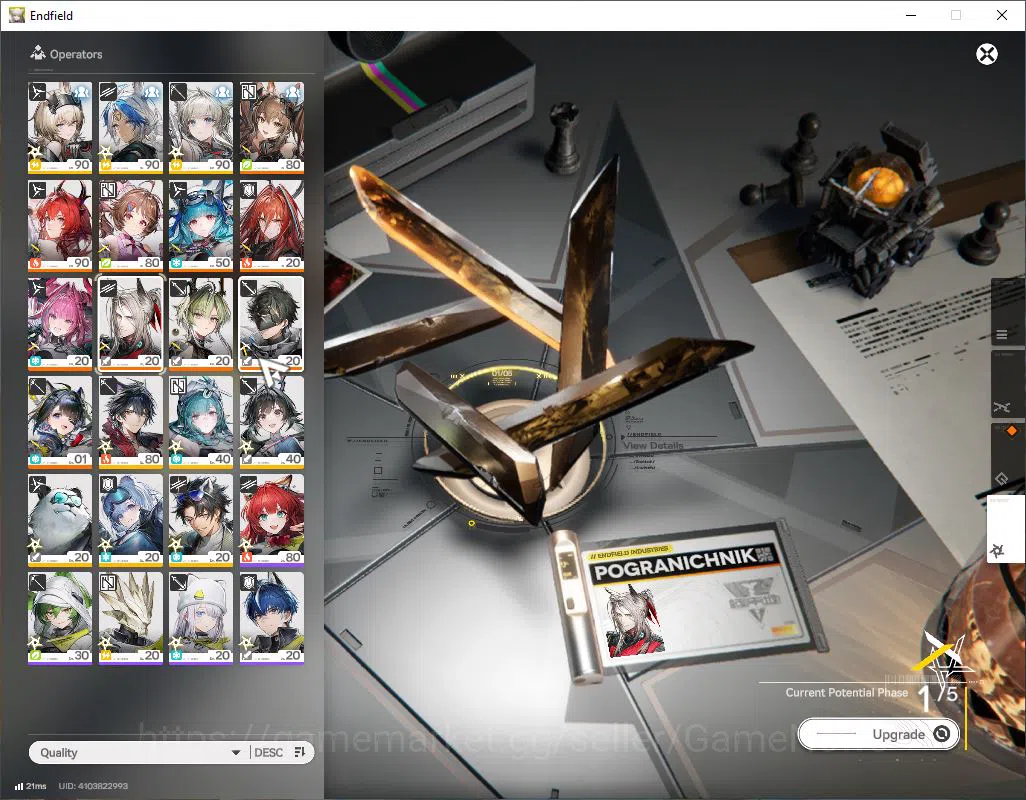 Arknights: Endfield Accounts ASIA|Lv57|SSR 9 (5Limit) [Yvonne,Laevatain+Sign,Em image 13