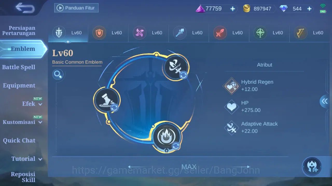 Mobile Legends: Bang Bang Accounts Global | Skin 460 | Legend GS | Hayabusa Skin Max image 11