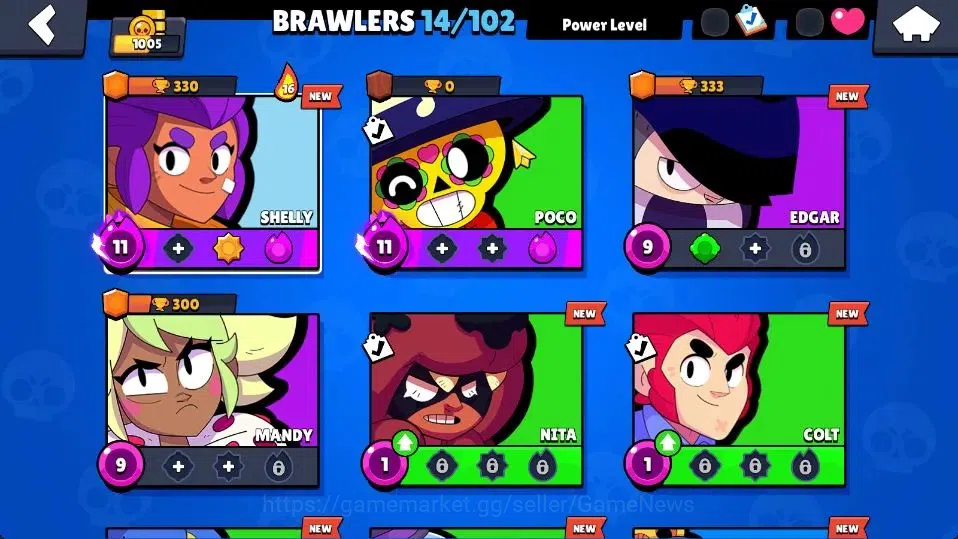 Brawl Stars Accounts 1005 Trophy|14 Brawlers 2 Max Lvl [Poco,Shelly]|12 image 5
