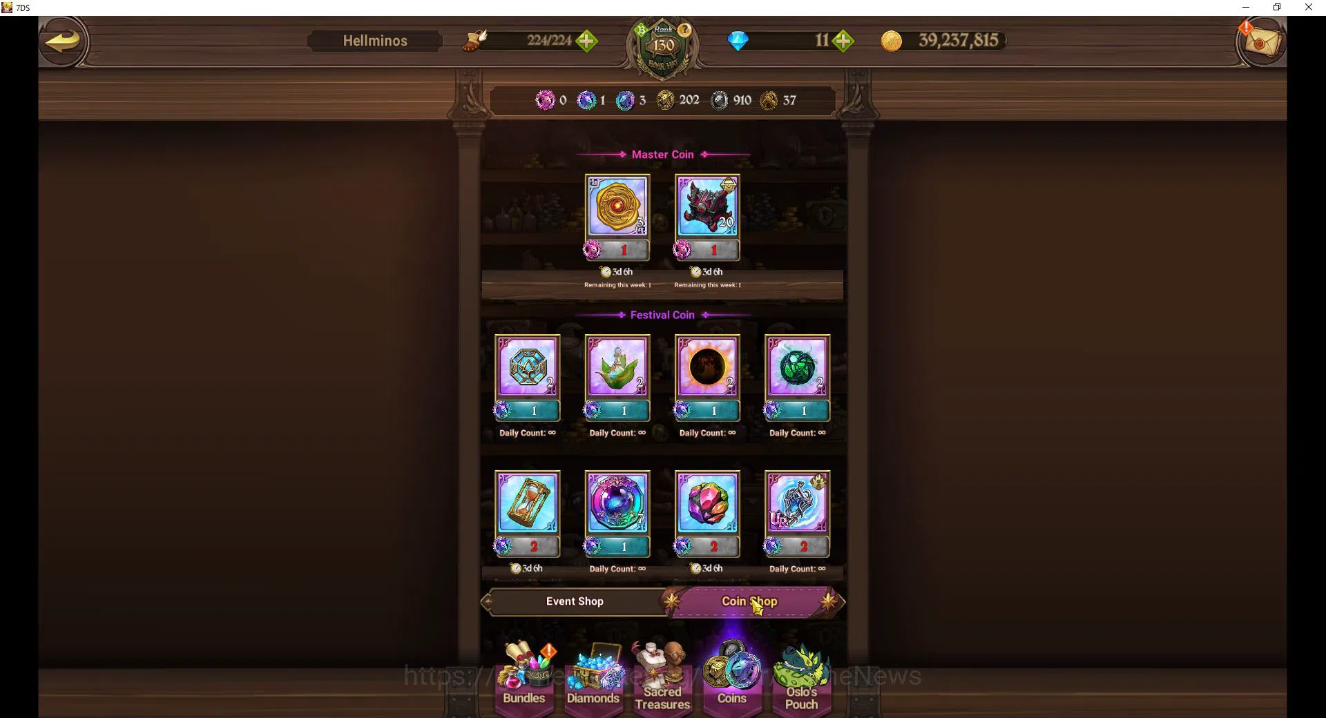 The Seven Deadly Sins: Grand Cross Accounts Midgame ASIA|7,7M CC|105 LS|8 LR+13 UR+Many Collab|N Meliod2/6,H 14