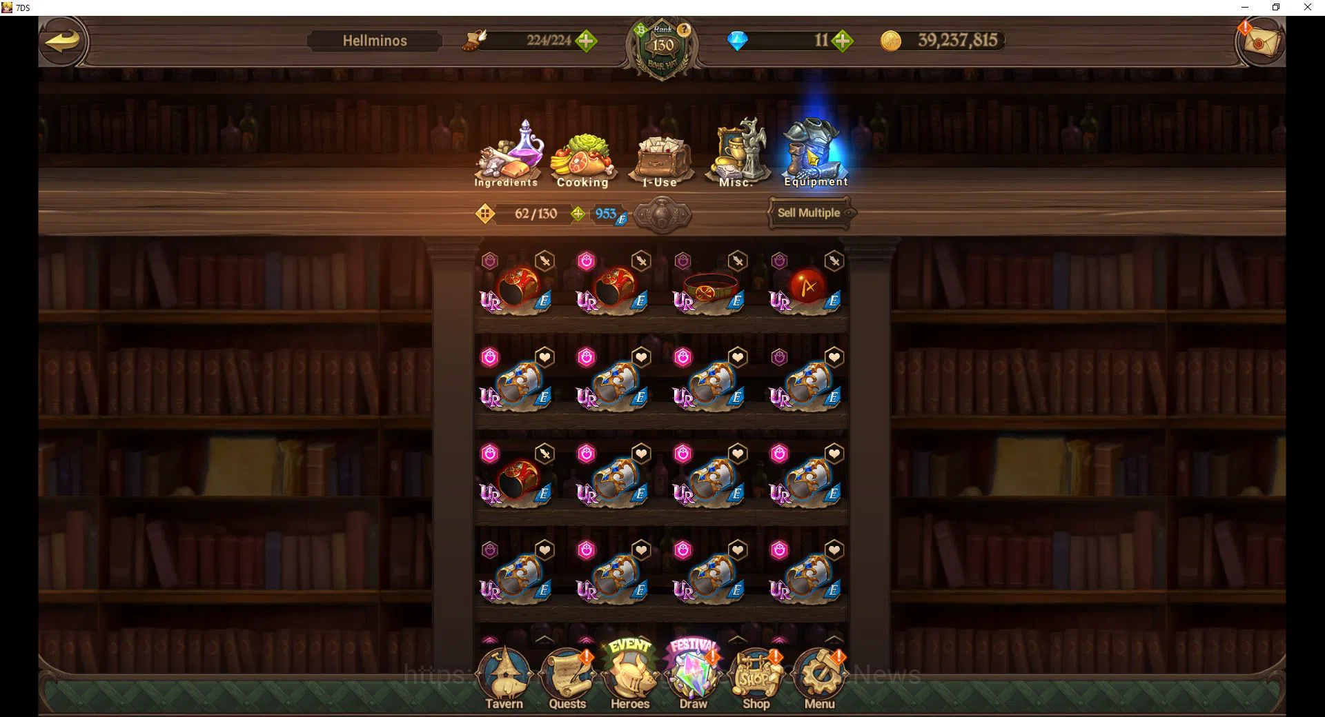 The Seven Deadly Sins: Grand Cross Accounts Midgame ASIA|7,7M CC|105 LS|8 LR+13 UR+Many Collab|N Meliod2/6,H 19