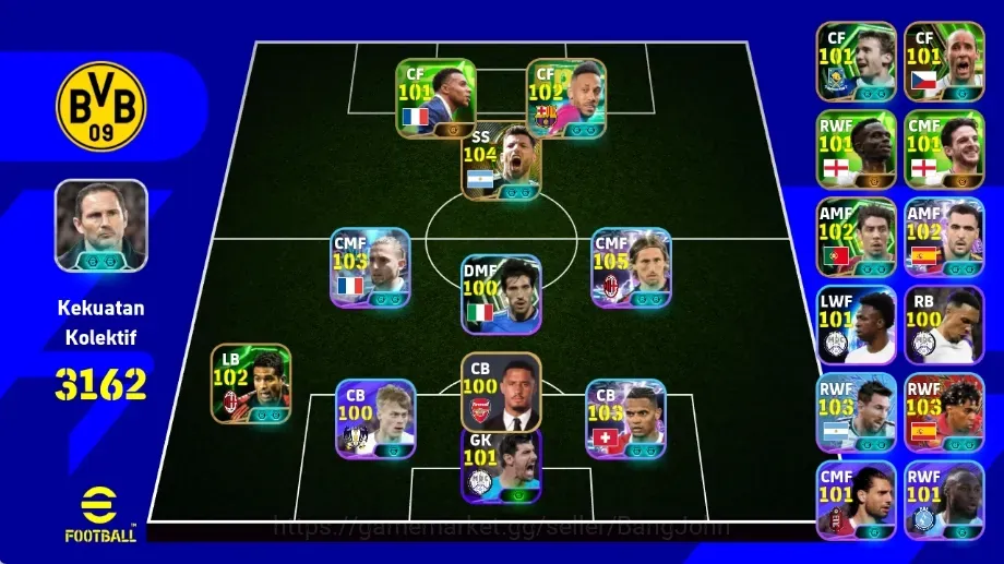 eFootball Accounts Others Android|PW3162|LukaModricShowT,AdrienRabiotShowT,MikelMerinoShowT,Manuel Akanji Show T,Lionel 1