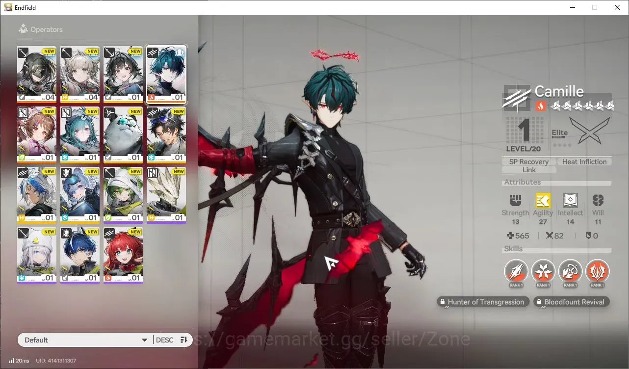 Arknights: Endfield Accounts ASIA|Lv 2|Fresh Starter 1 Limited (Camille)+Ardelia|Newbie Banner ON|Many Recourse|Check 1