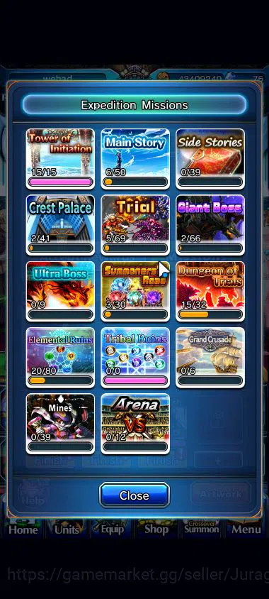 Grand Summoners Accounts Mid-Game Global|Rank 56|18 Ascend |[ShirouTW,DLS 10