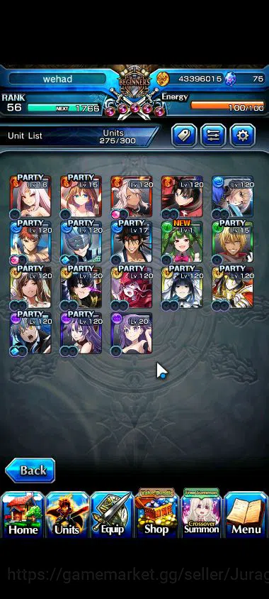 Grand Summoners Accounts Mid-Game Global|Rank 56|18 Ascend |[ShirouTW,DLS 2