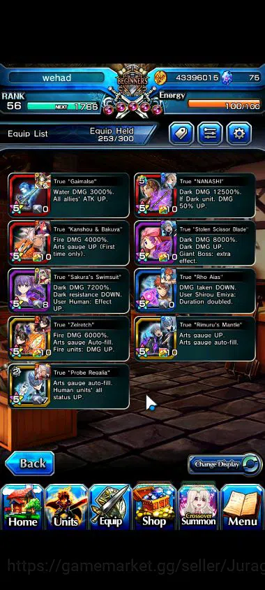 Grand Summoners Accounts Mid-Game Global|Rank 56|18 Ascend |[ShirouTW,DLS 3