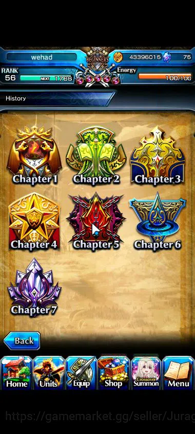 Grand Summoners Accounts Mid-Game Global|Rank 56|18 Ascend |[ShirouTW,DLS 4