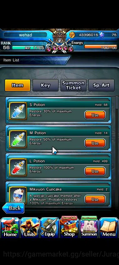 Grand Summoners Accounts Mid-Game Global|Rank 56|18 Ascend |[ShirouTW,DLS 6