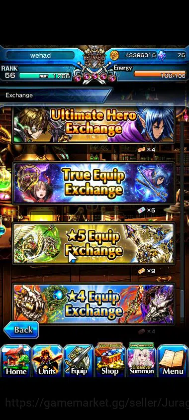 Grand Summoners Accounts Mid-Game Global|Rank 56|18 Ascend |[ShirouTW,DLS 9