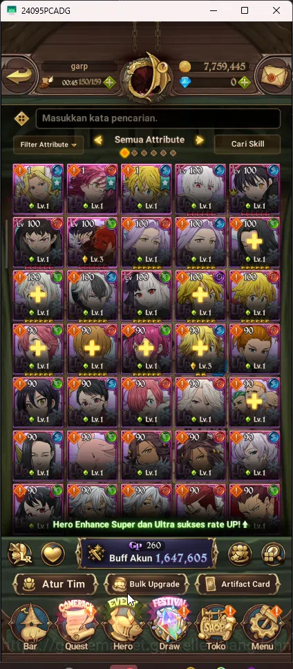 The Seven Deadly Sins: Grand Cross Accounts ASIA | 1,6M CC | 4 UR Merlin&Esca 3/6 Thor WkGowte image 2