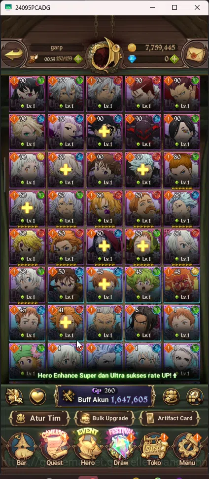 The Seven Deadly Sins: Grand Cross Accounts ASIA | 1,6M CC | 4 UR Merlin&Esca 3/6 Thor WkGowte image 3