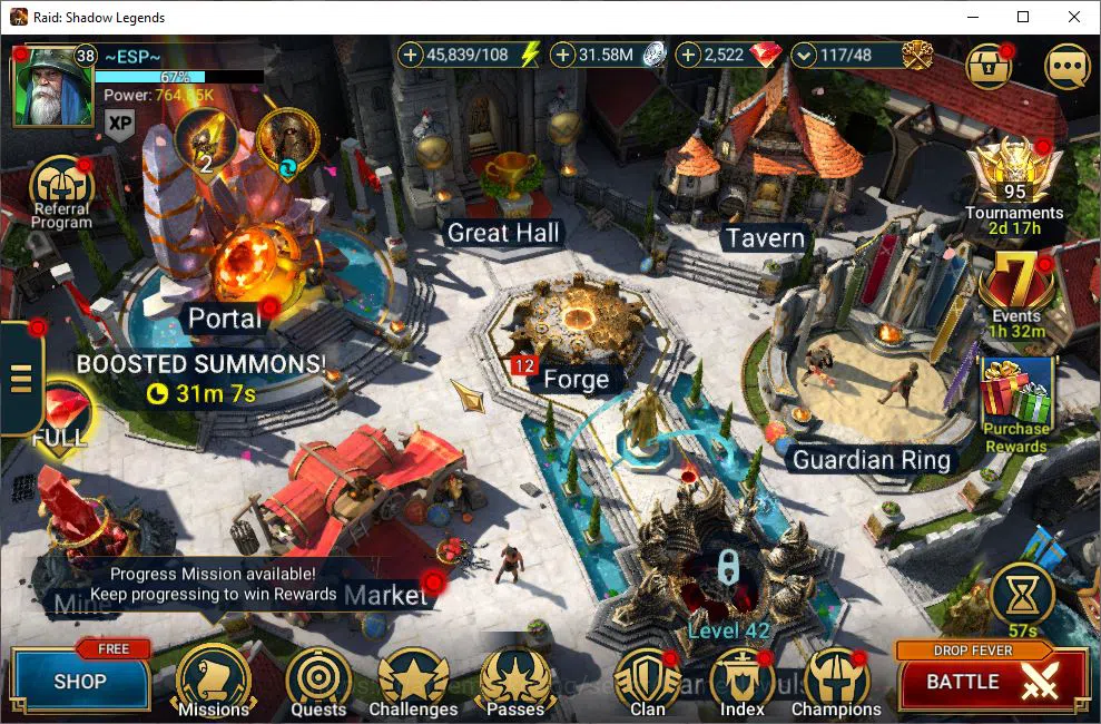 Lv38 764K Power|1 Mythical (Grahol Bloodmaul)|18 Legendary(Ninja,Alice,Arix,Rathalos,Etc)|2,5K Gems+45K Energy|Plarium|(RSL1317) Raid: Shadow Legends Endgame Lv38 764K Power|1 Mythical (Grahol Bloodmaul)|18 L image 1