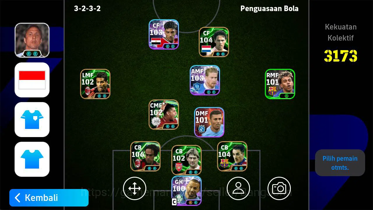 eFootball Accounts power 3173 | nesta epic, albert ferrer epic, omar image 1