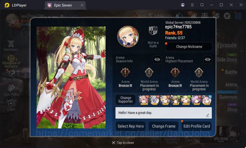 Epic Seven Accounts Global Unverif | 1ML | Vildred | Furious | Landy | image 1