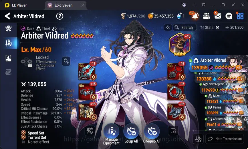 Epic Seven Accounts Global Unverif | 1ML | Vildred | Furious | Landy | image 16