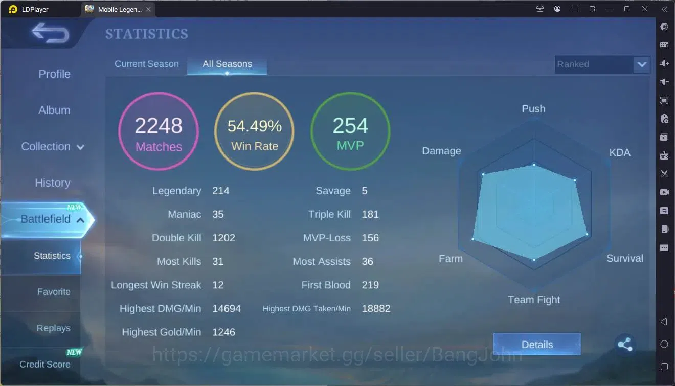Mobile Legends: Bang Bang Accounts Global|Hero 101|Skin 176|Expert|Soul Vessels Aamon image 14