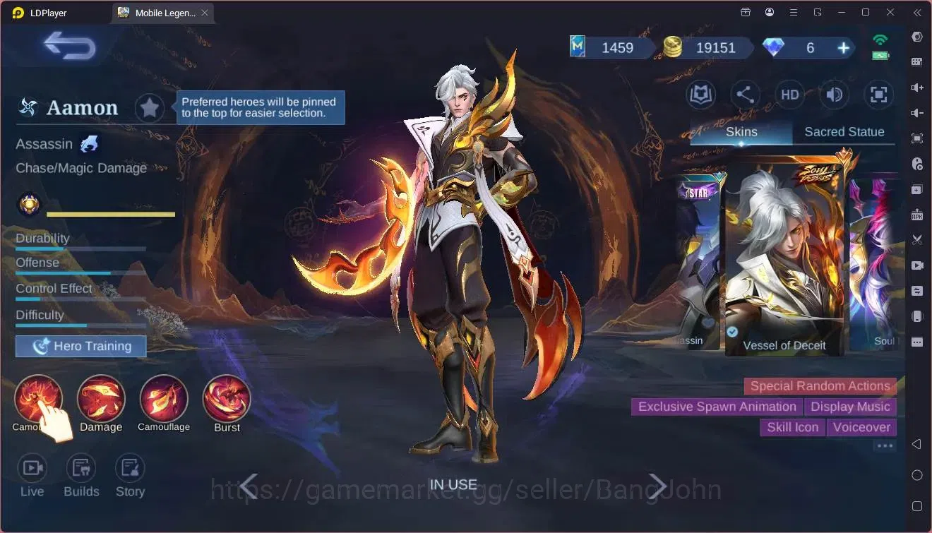 Mobile Legends: Bang Bang Accounts Global|Hero 101|Skin 176|Expert|Soul Vessels Aamon image 5
