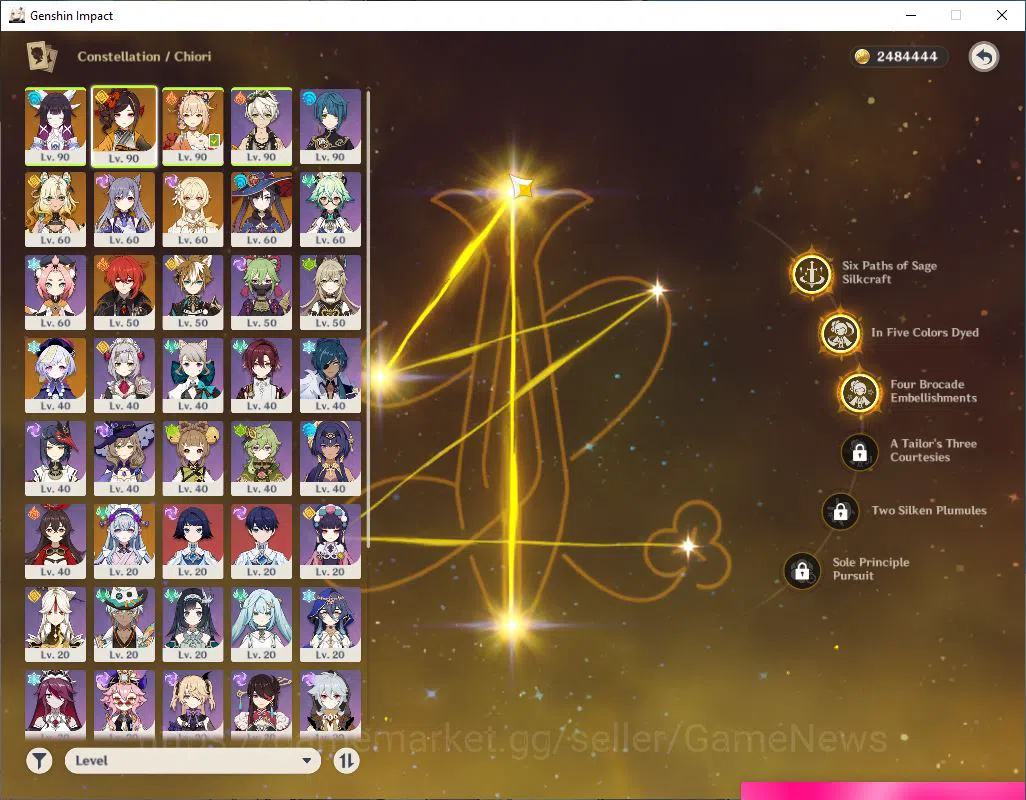 Genshin Impact Accounts Mid Game ASIA|AR 56|4 limited +3(*5Weapon)|[ChioriC3+sign,YoimiyaC1,Columbina,Xilonen+sign]||Mc 4