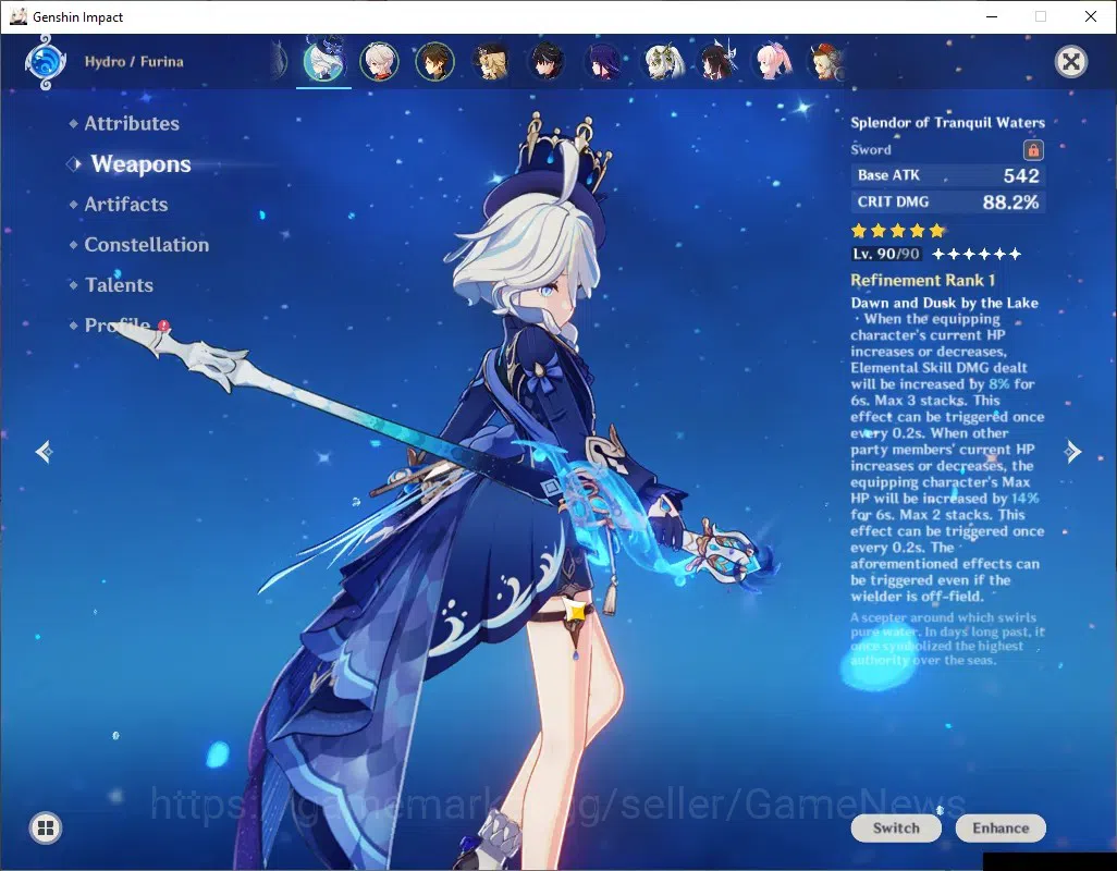 Genshin Impact Accounts ASIA|AR 60|12 Limited + 7 (*5Wep)|[NeuvilletteC1,F image 9