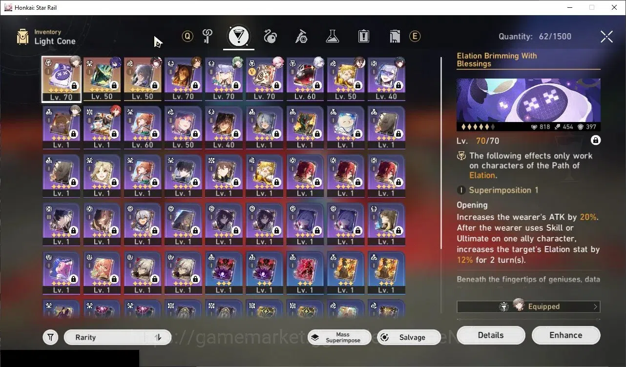 Honkai Star Rail Accounts Others Asia|TL 64|8 Limited|Evanescia,Yao Guang,Mortenax Blade,Phainon,HuoHuo,Sparkle|Female 5