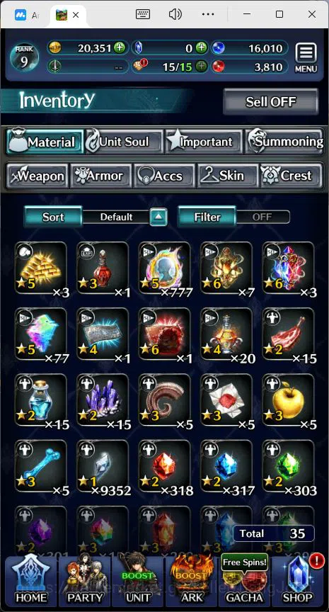 Last Cloudia Accounts GLOBAL|Rank 9|Collab Swordsman,MBRei|Other Unit GL image 10