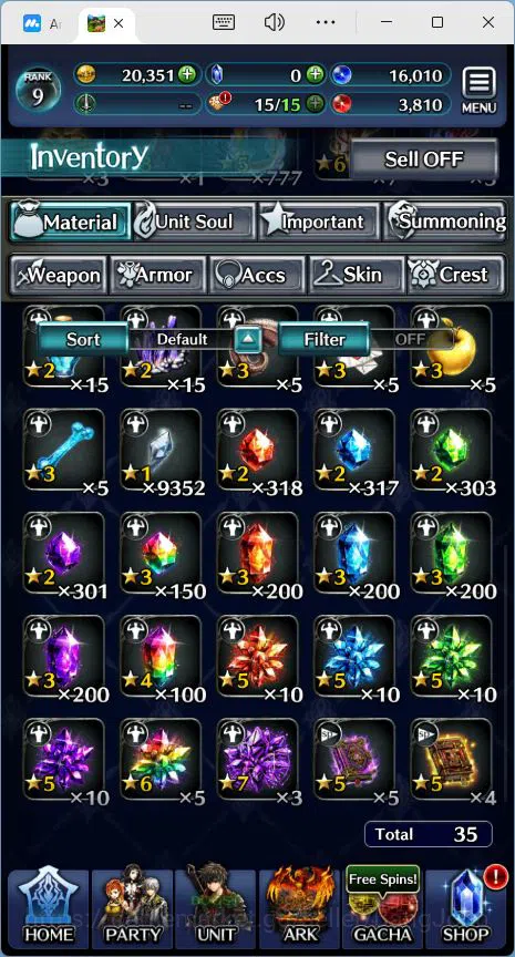 Last Cloudia Accounts GLOBAL|Rank 9|Collab Swordsman,MBRei|Other Unit GL image 9